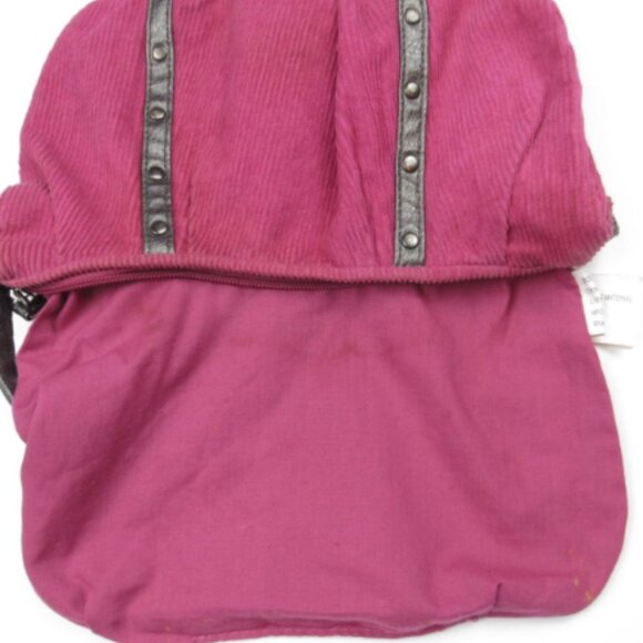 L.E.I Y2K Pink Purse Crescent Corduroy Shoulder Zipper Closure Bag - Picture 4 of 8